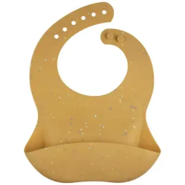 canpol-51-029-sliniak-silikonowy-z-kieszonka-dots-zolty