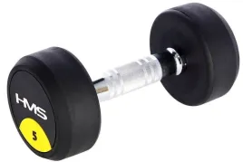hms-hantla-hantelka-ciezarek-gumowany-chromowany-do-cwiczen-fitness-5-kg