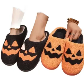damskie-kapcie-czarne-z-pomaranczowym-wzorem-halloween-405-1la