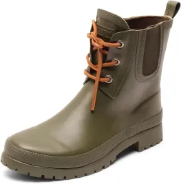 bisgaard-kalosze-damskie-khaki-z-brazowymi-sznurowadlami-wodoodporne-40-6ca