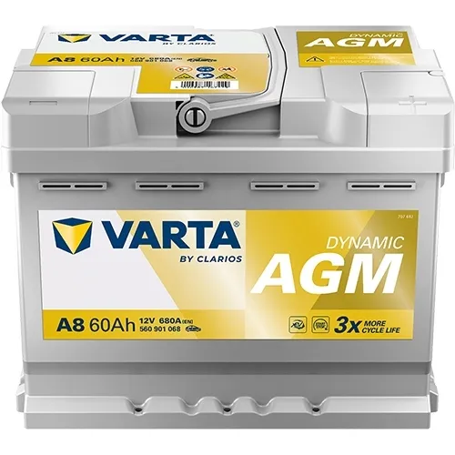 Akumulator VARTA A8 Silver Dynamic AGM START&STOP D52 60Ah 680A