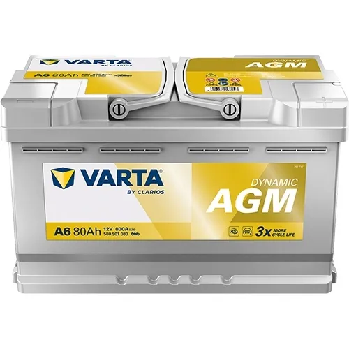 Akumulator 12V 80Ah 800A P+ AGM Start-Stop VARTA Dynamic A6 F21