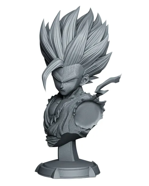 Figurka do malowania - popiersie GOHAN SSJ2 - Żywica Druk 3D,16k fanart