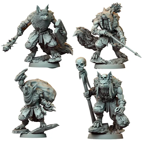 Miniatura 3D RPG - 4 x FENWIR /Sci-Fi/Grimdark - (25mm) Archvillain Games