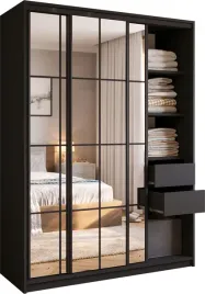 szafa-przesuwna-z-lustrem-150-cm-optica-do-sypialni-z-polkami