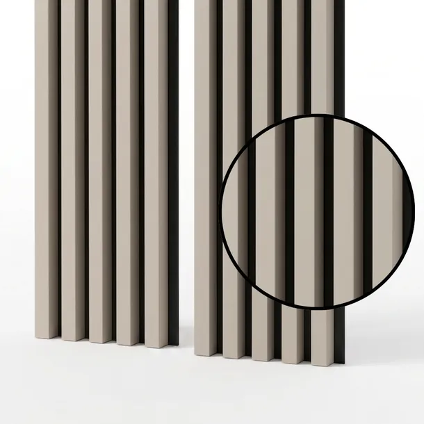 Lamele na czarnym filcu 53 x 275 cm sand grey
