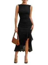 shein-czarna-sukienka-elegancka-wesele-midi-z-falbana-i-marszczeniami-m-1la