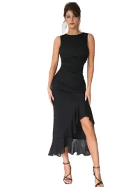 czarna-sukienka-elegancka-wesele-rozkloszowana-z-falbana-przed-kolano-s-1la