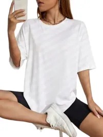 shein-t-shirt-damski-bialy-gladki-casual-z-krotkim-rekawem-xxs-1ja