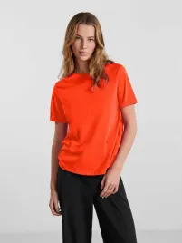 pieces-pomaranczowy-t-shirt-damski-z-krotkimi-rekawami-xs-6ea
