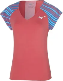 mizuno-czerwony-tshirt-damski-w-paski-sportowy-xl-6fa