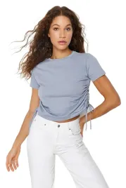 trendyol-damski-t-shirt-z-marszczeniami-na-bokach-niebieski-s-5ea