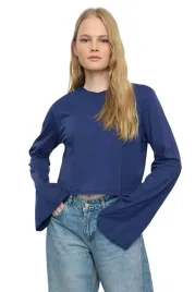 trendyol-damski-granatowy-t-shirt-z-dlugim-rekawem-rozkloszowanym-s-5ea