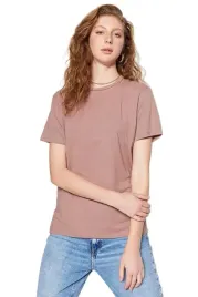 trendyol-damski-t-shirt-z-okraglym-dekoltem-w-kolorze-brazowym-s-5ea