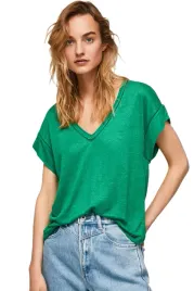 pepe-jeans-zielony-t-shirt-len-z-dekoltem-v-i-zdobieniem-m-xta