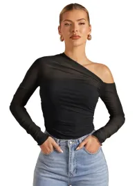 shein-czarny-damski-t-shirt-asymetryczny-dekolt-z-marszczeniem-xs-1la