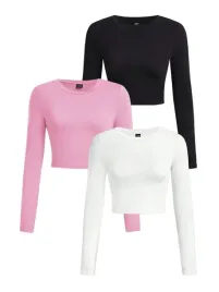 shein-dlugi-rekaw-krotki-t-shirt-klasyczny-dekolt-okragly-l-1la