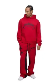 boohooman-meski-czerwony-dres-komplet-z-kapturem-i-nadrukiem-m-z3a