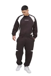 boohooman-meski-dres-komplet-dlugi-rekaw-brazowy-z-bialymi-wstawkami-s-z3a