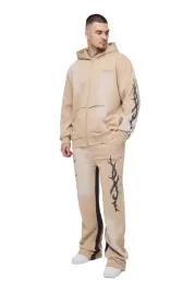 boohooman-meski-bezowy-dres-komplet-z-kapturem-i-nadrukiem-xl-z3a