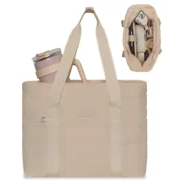 torba-damska-podrozna-sportowa-pikowana-tote-bag-15l-na-laptop-156-bezowa