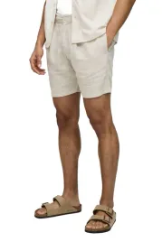 boohooman-meskie-bezowe-krotkie-spodenki-len-wiskoza-xl-z3a