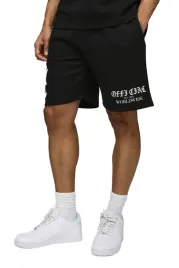 boohooman-czarne-spodenki-meskie-dresowe-z-nadrukiem-przed-kolano-xs-z3a