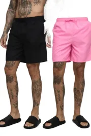 boohooman-meskie-krotkie-spodenki-sportowe-na-sznurku-czarne-rozowe-s-z3a