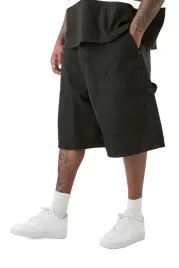 boohooman-czarne-spodenki-meskie-bojowki-dlugie-z-kieszeniami-38-z3a