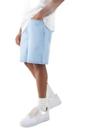 boohooman-jasne-spodenki-jeansowe-meskie-krotkie-bez-wzoru-30-z3a