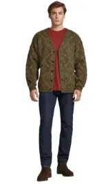 jackandjones-zielony-sweter-meski-kardigan-wzor-norweski-l-n1a