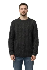 jackandjones-sweter-meski-czarny-okragly-dekolt-warkocz-l-n1a