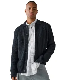 only-sons-czarny-sweter-rozpinany-z-kolnierzykiem-melanz-l-6ba
