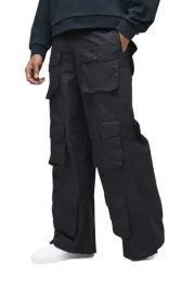 boohooman-czarne-spodnie-meskie-bojowki-z-kieszeniami-na-guziki-32-z3a