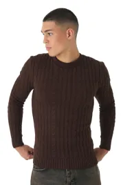 boohooman-meski-brazowy-sweter-warkoczowy-z-okraglym-dekoltem-xl-z3a