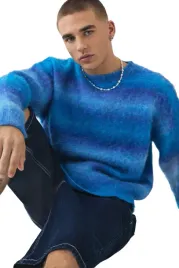 boohooman-meski-sweter-akrylowy-niebieski-melanz-okragly-dekolt-xs-z3a