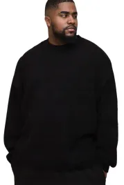 boohooman-meski-czarny-sweter-wkladany-przez-glowe-plus-size-xxl-z3a