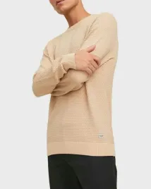 jackandjones-bezowy-sweter-meski-z-bawelny-o-kratkowym-wzorze-xs-6fa