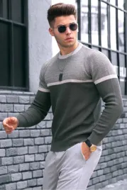 meski-sweter-z-okraglym-dekoltem-wzor-melanz-kolor-szary-2xl-5ga