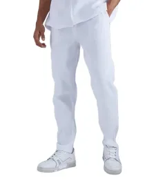 boohooman-biale-proste-spodnie-casual-z-wiazaniem-xl-z3a