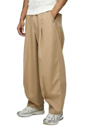 boohooman-luzne-spodnie-casual-bezowe-z-mankietem-m-z3a
