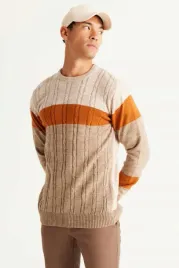 sweter-meski-bezowy-w-paski-z-warkoczowym-szewem-l-5ga