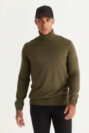 meski-sweter-z-golfem-w-kolorze-zielonym-100percent-akryl-xl-5ga