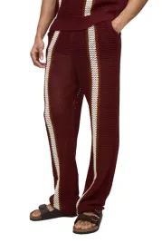 boohooman-meskie-spodnie-dresowe-akryl-bordowe-w-paski-biale-m-z3a