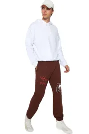 trendyol-man-meskie-spodnie-dresowe-brazowe-z-nadrukiem-xl-5da