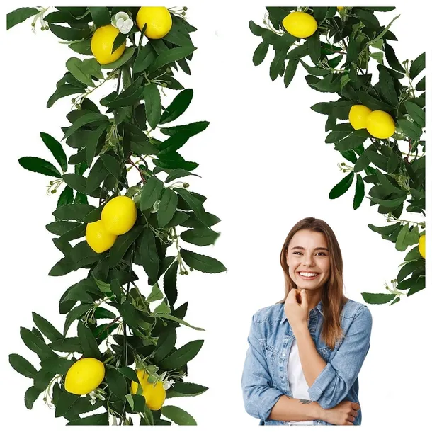 Girlanda Cytryna Sztuczne Cytryny Pnącze Ozdoba Fejka Premium 175 cm