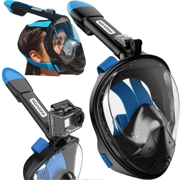MASKA DO NURKOWANIA SNORKELINGU SKŁADANA PEŁNOTWARZOWA Z RURKĄ L/XL DO WODY