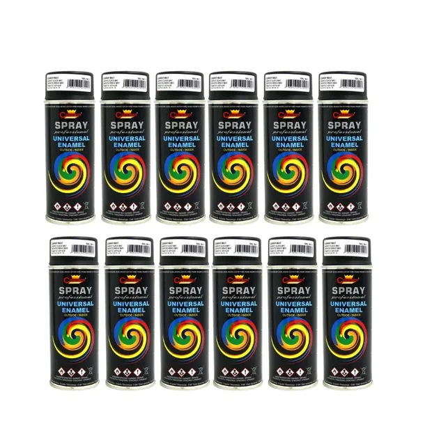 12 szt. Uniwersalny spray matowy w kolorze czarnym 9005 - Champion