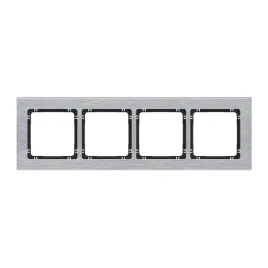 karlik-deco-7-12-dra-4-ramka-uniwersalna-poczworna-aluminium-szczotkowane