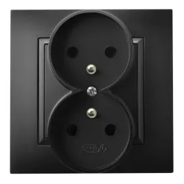 ospel-aria-gp-2uz-33-gniazdo-podwojne-z-uziemieniem-kompletne-z-ramka